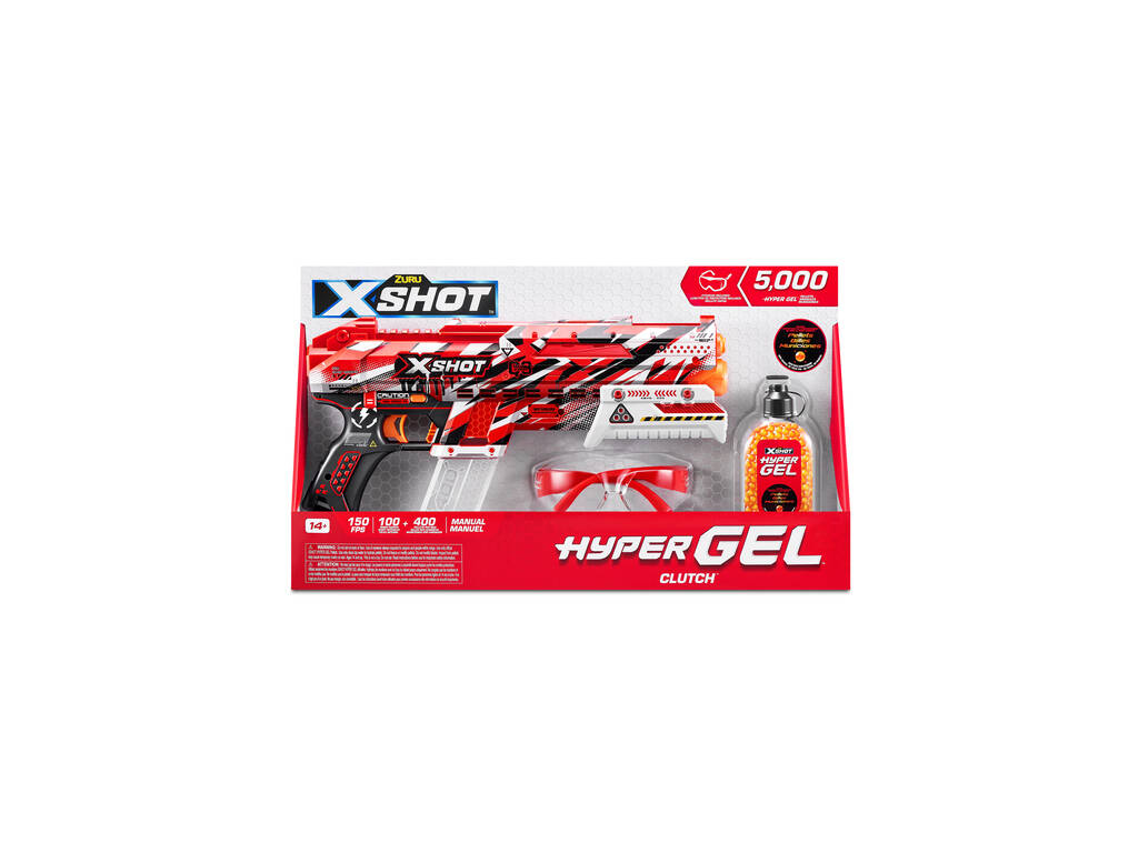 X-Shot Pistola Lança Bolas Hyper Gel Clutch Zuru 36622