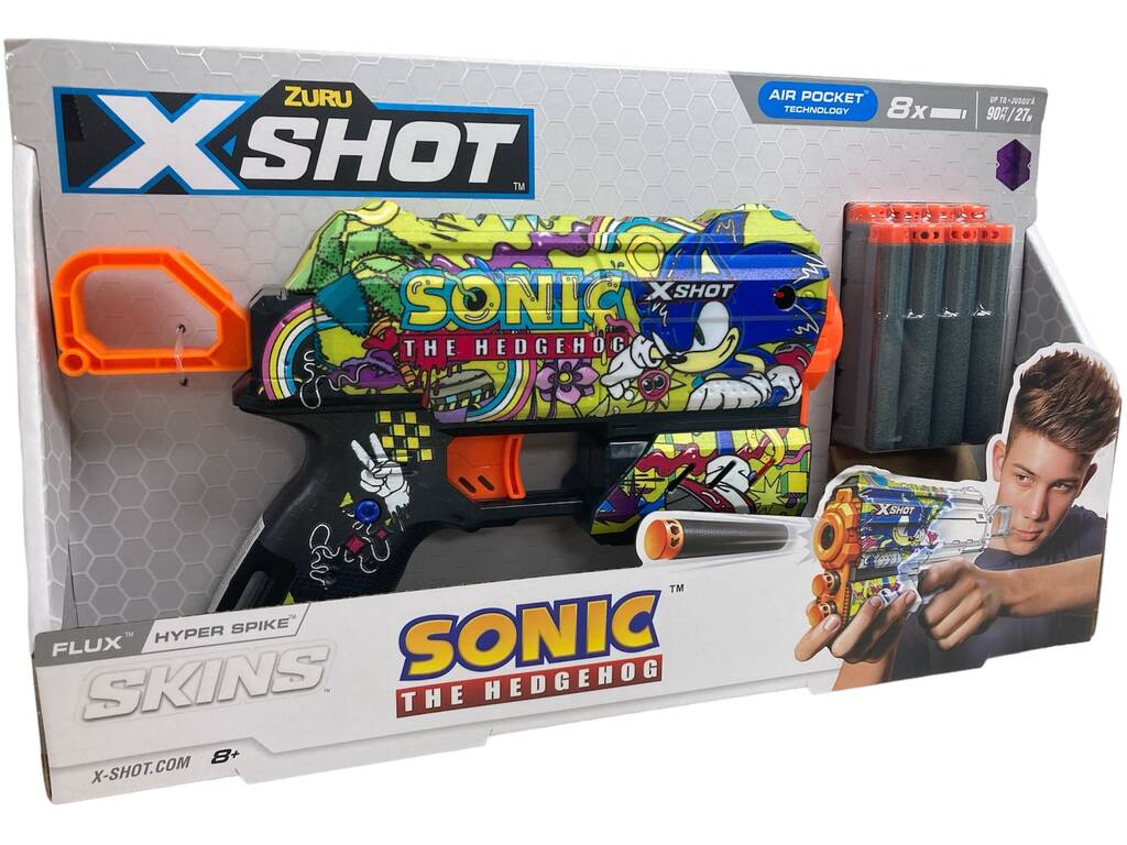 X-Shot Sonic Pistola Lança Dardos Com 8 Dardos Zuru 36648