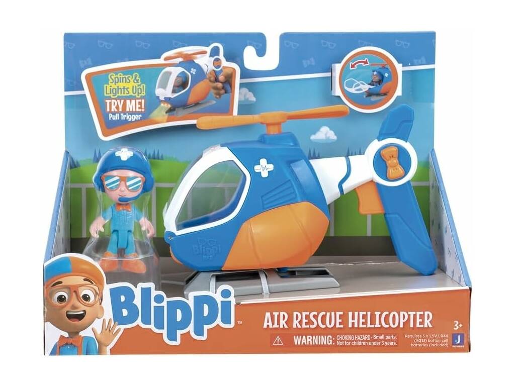 Blippi Helicóptero de Resgate Aéreo Jazwares BLP0282