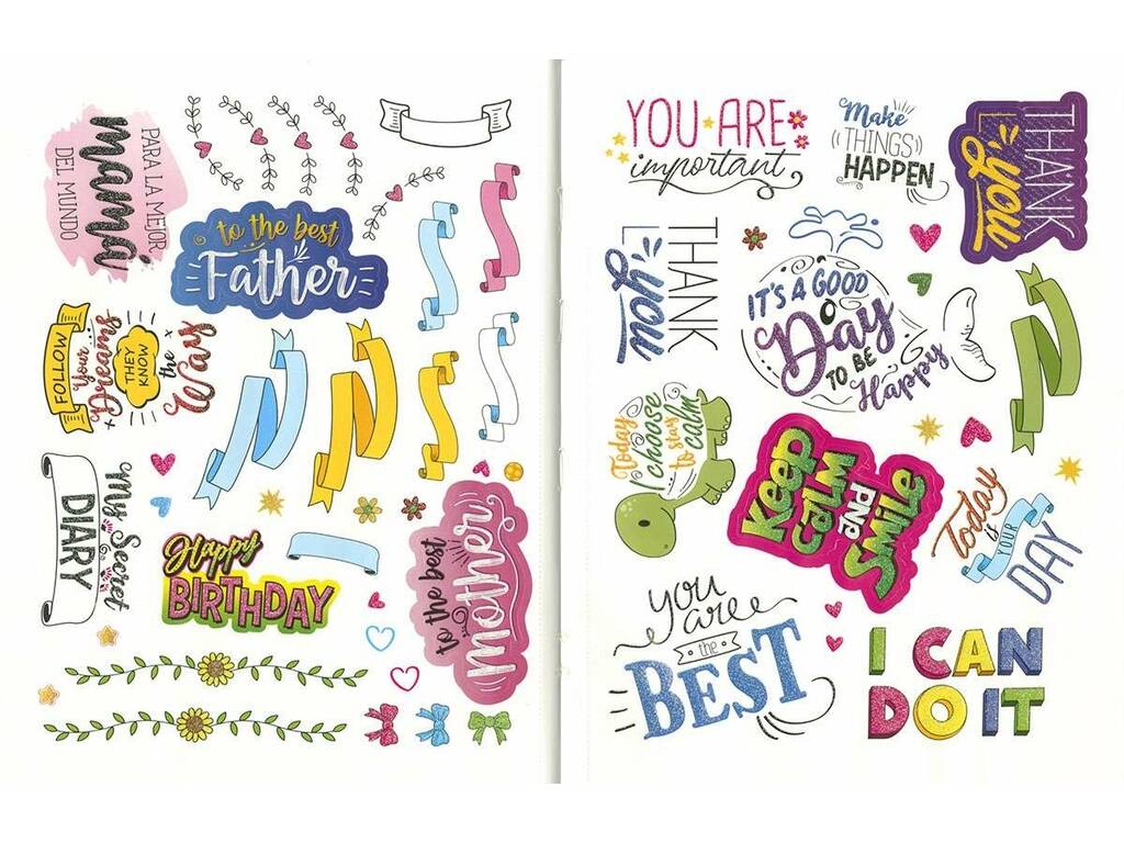 Libro Lettering con adesivi Crea composizioni e decorazioni da Educa 3592