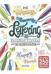 Libro Lettering con adesivi Crea parole e lettere