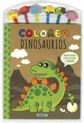 Livre 6 couleurs Dinosaures Susaeta S6082003