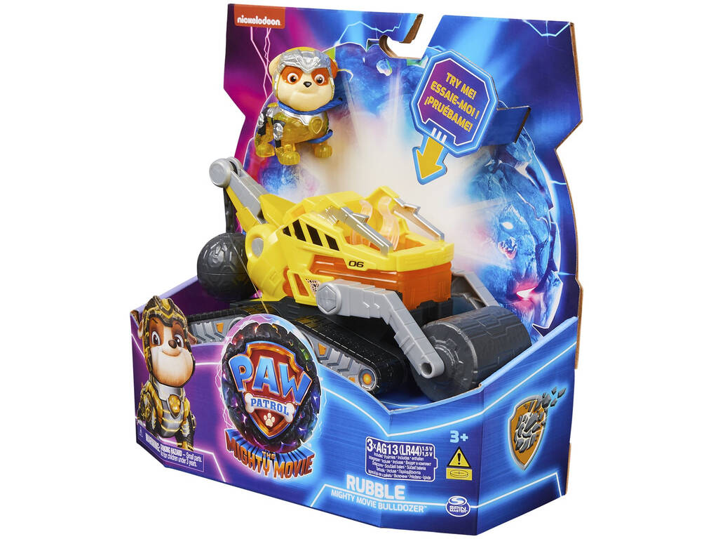 Paw Patrol Mighty Movie Spin Master Rubble Vehicle 6067511