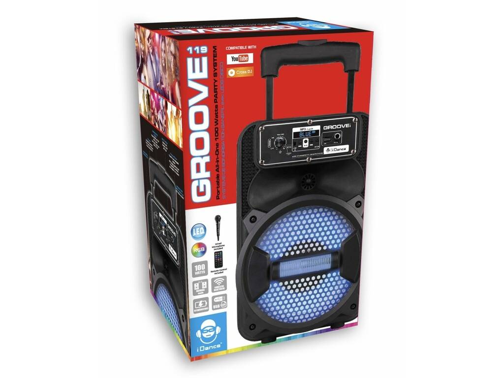 Tragbarer IDance-Lautsprecher mit Mikrofon und Fernbedienung Groove Cefa Toys 358