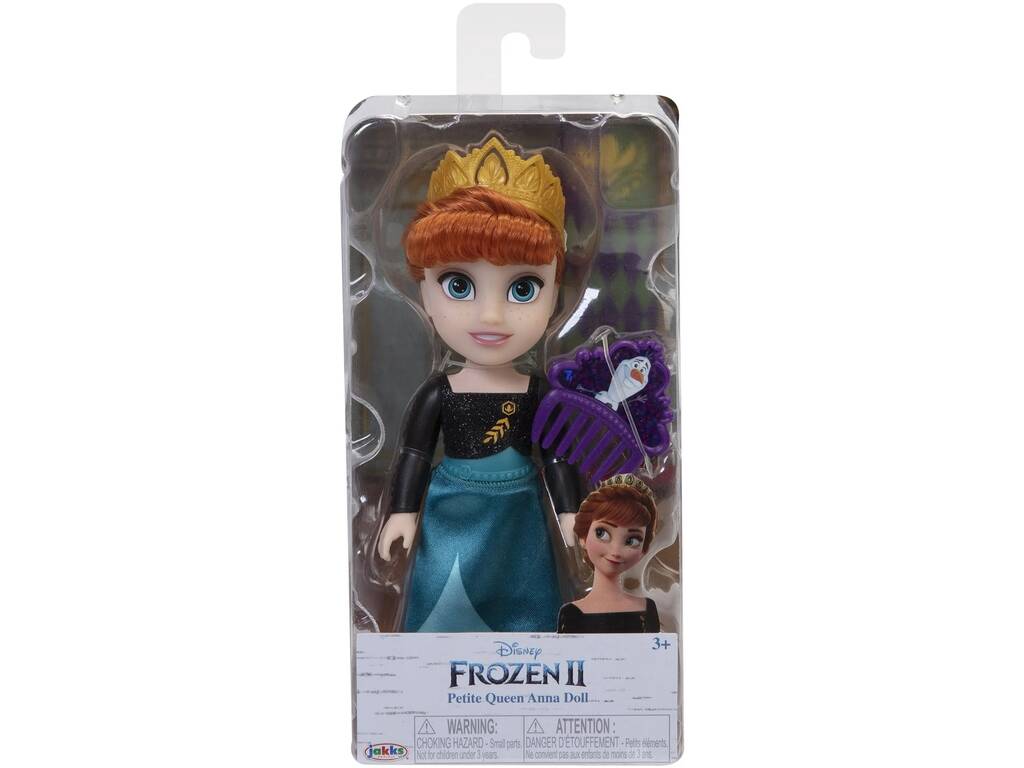 Disney Frozen Muñeca Pequeña Anna 15 cm. con Corona y Peine Jakks 21715