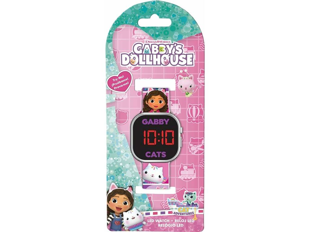 Relógio Led Gabby's Dollhouse Kids GAB4050