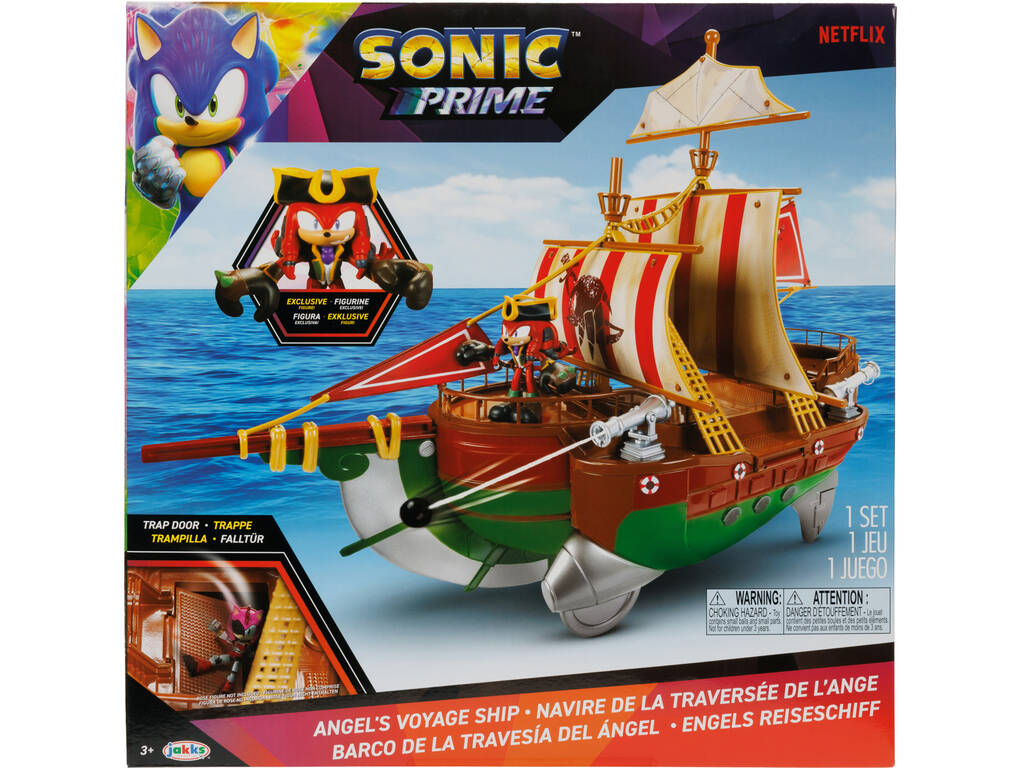 Sonic Prime Barco Pirata da Travessia do Anjo Jakks 419184