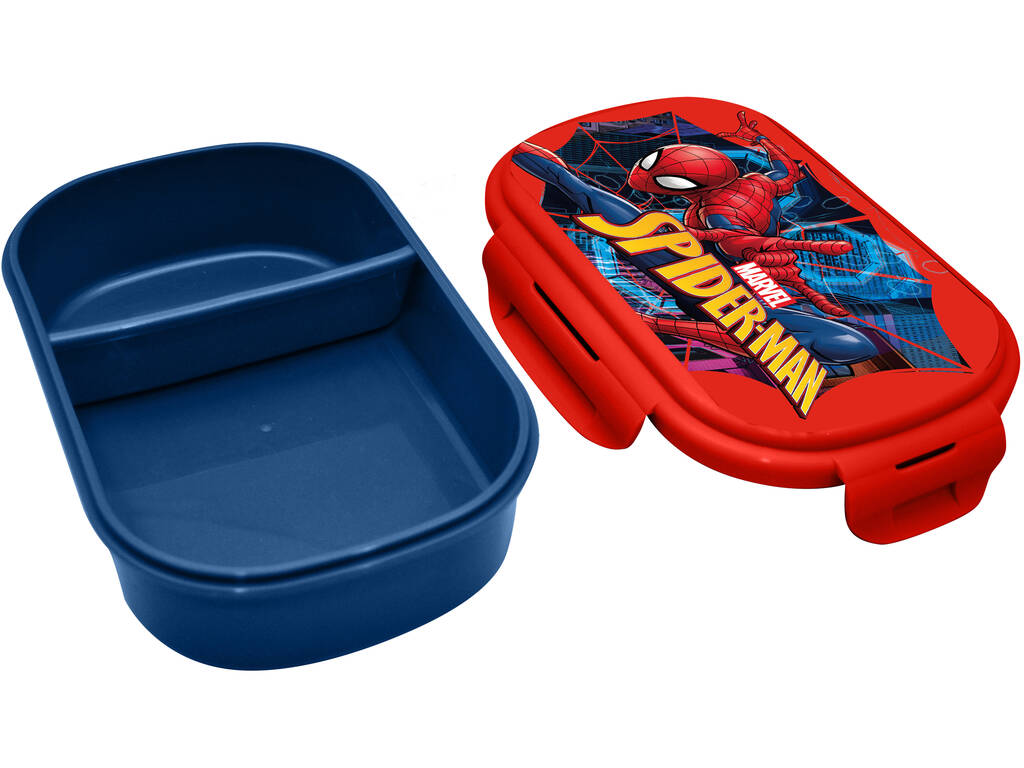 Sandwichera Rectangular con Cubierto de Spiderman Kids SP50011