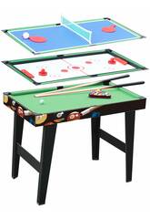 Mesa de Juegos 3 en 1 de 92x50x68 cm. Billar, Hockey y Ping Pong con Accesorios