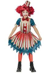 Vintage Clown Hexenkostüm für Mädchen Größe XL