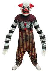 Gruseliger Clown-Kostm mit langen Armen fr Kinder, Gre XL
