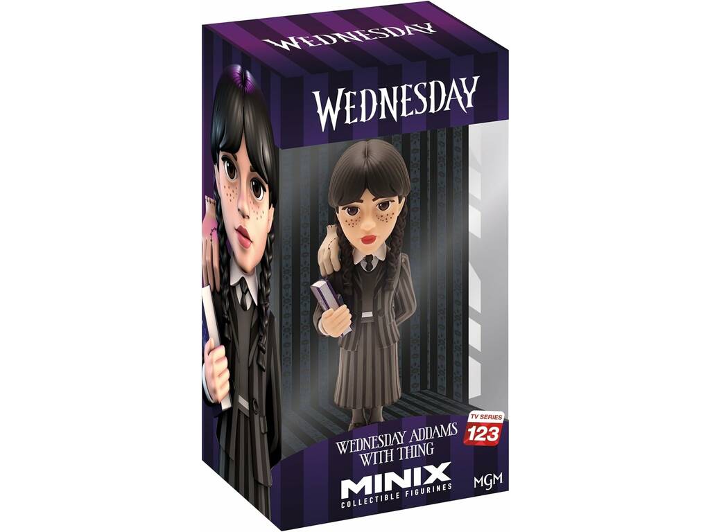 Minix Figura Wednesday Miércoles Addams con Cosa Bandai MN11797