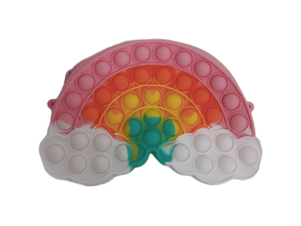 Pop-It-Tasche aus mehrfarbigem Silikon in Regenbogenfarben