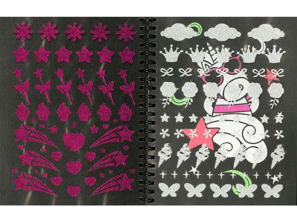 Libro Neón Color Unicornios 2 con Rotuladores y Pegatinas