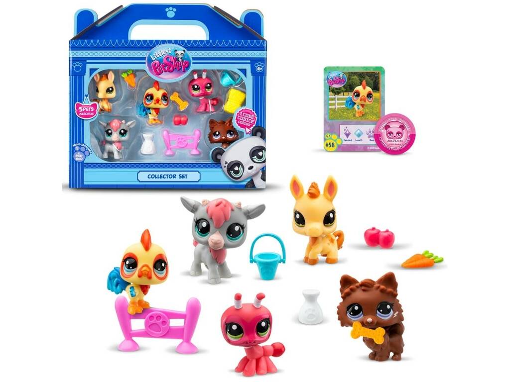 Littlest Pet Shop Collector Set con 5 cuccioli e accessori Bandai BF00579
