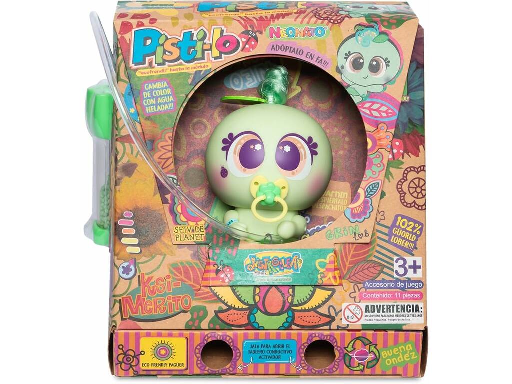 Ksimerito Ecofrendli Poupée Pisti-lo Verte avec accessoires
