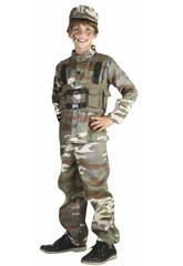 Kinder-Soldaten-Kostüm im Tarnmuster, Größe M