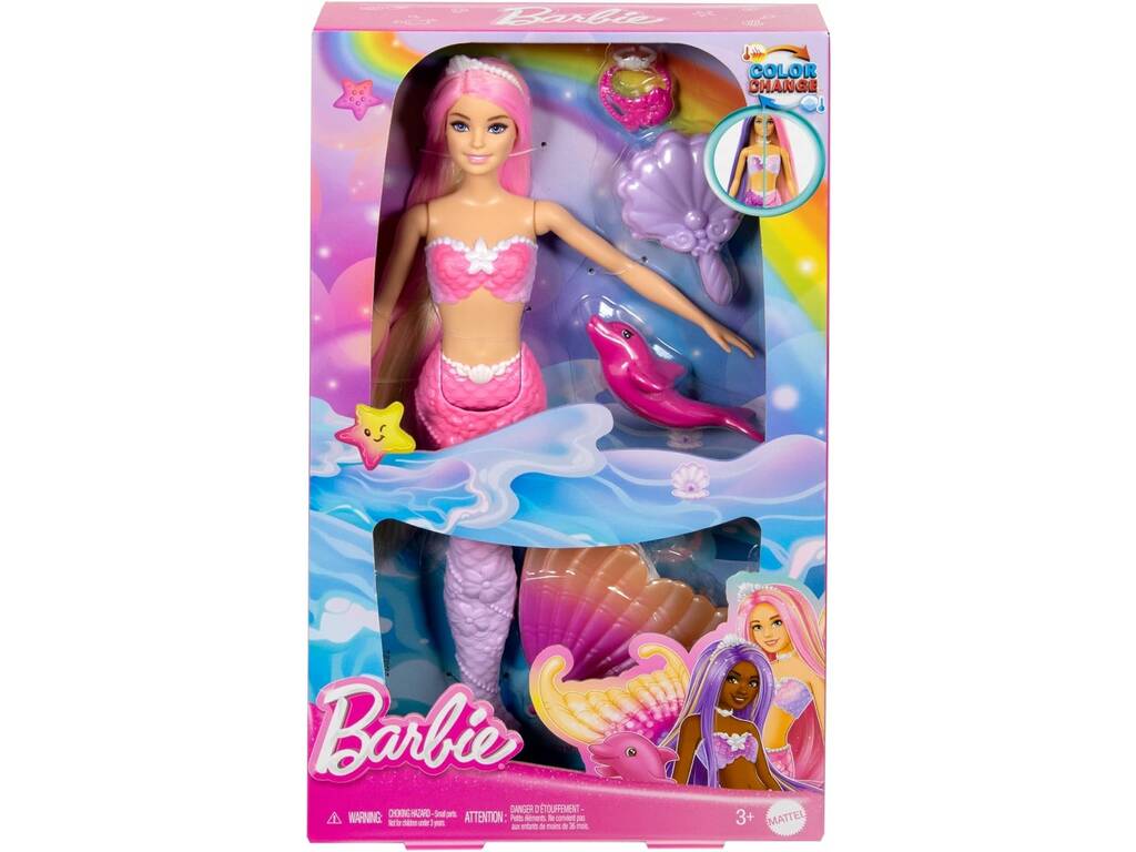 Barbie Um Toque de Magia Malibu Sereia Muda de Cor Mattel HRP97