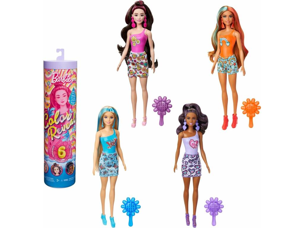 Barbie Cutie Reveal Boneca Série Ritmo Arco-Íris Mattel HRK06