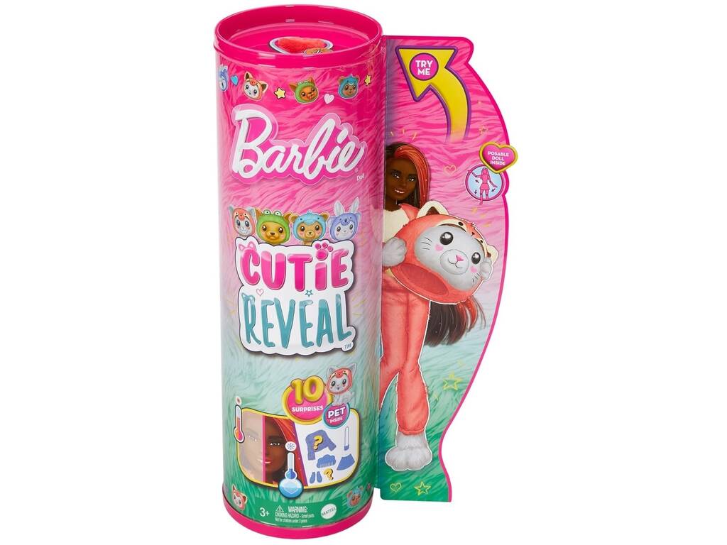 Barbie Cutie Reveal Serie Costumi da gattino panda rosso di Mattel HRK23