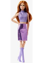 Barbie Signature Looks Rousse avec jupe violette Mattel HRM12