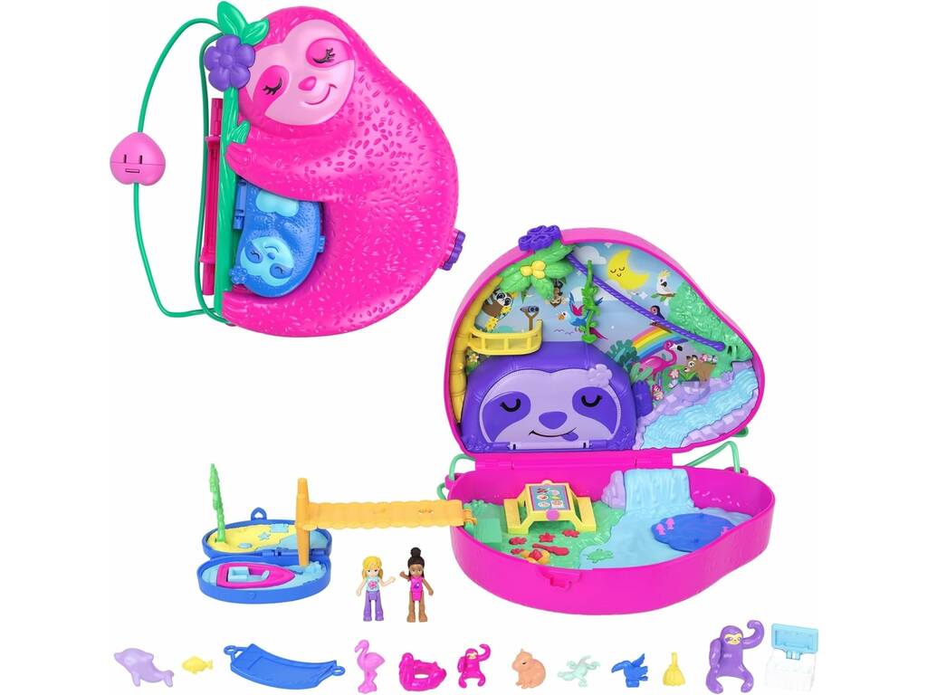 Polly Pocket Sloth Family Truhe 2 in 1 von Mattel HRD40