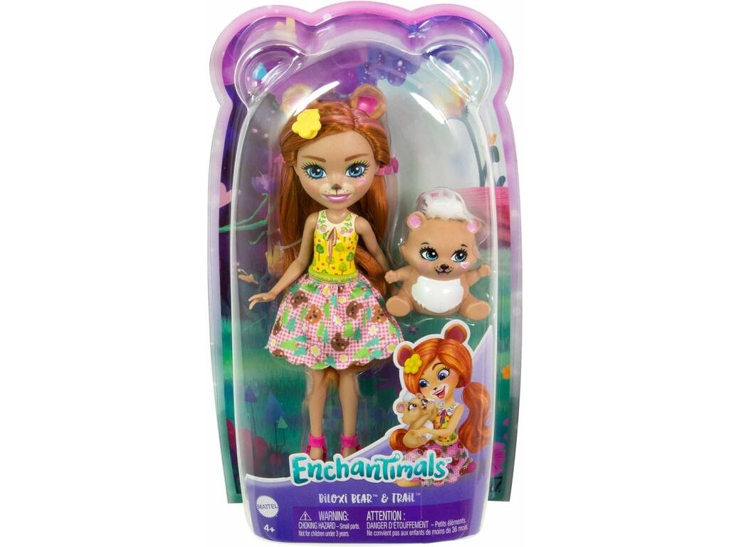 Enchantimals Bambola Biloxie Bear e Animale domestico Mattel HTP81