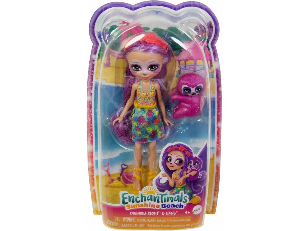 Enchantimals Sunshine Island Preguiça roxa de Mattel HRX82