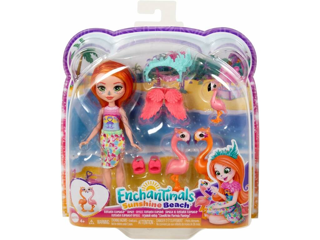 Mattel Enchantimals Sunshine Island Flamingo-Familie HRX85