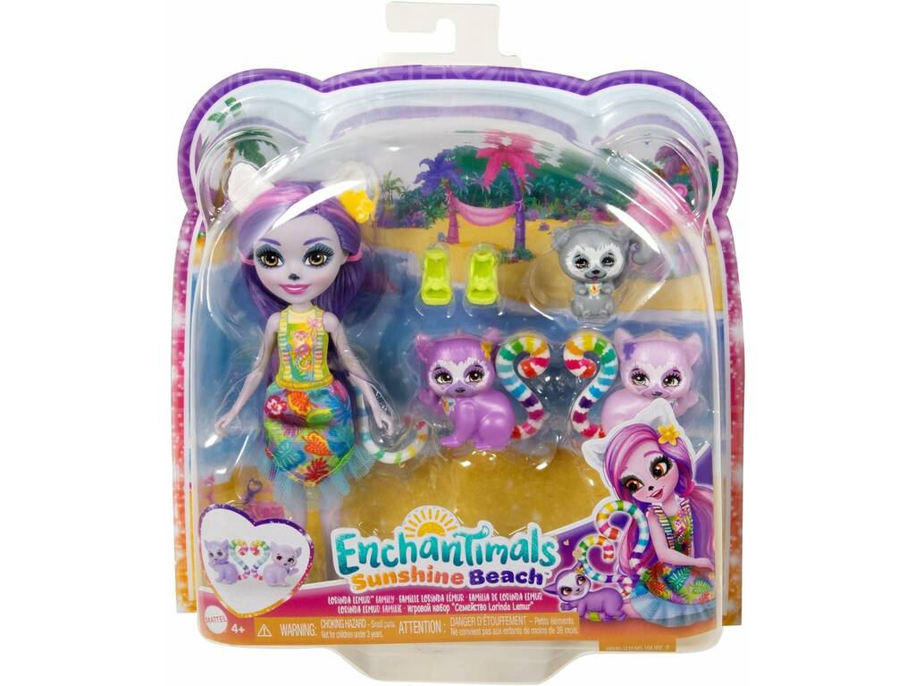 Mattel Enchantimals Sunshine Island Lemurenfamilie HRX86