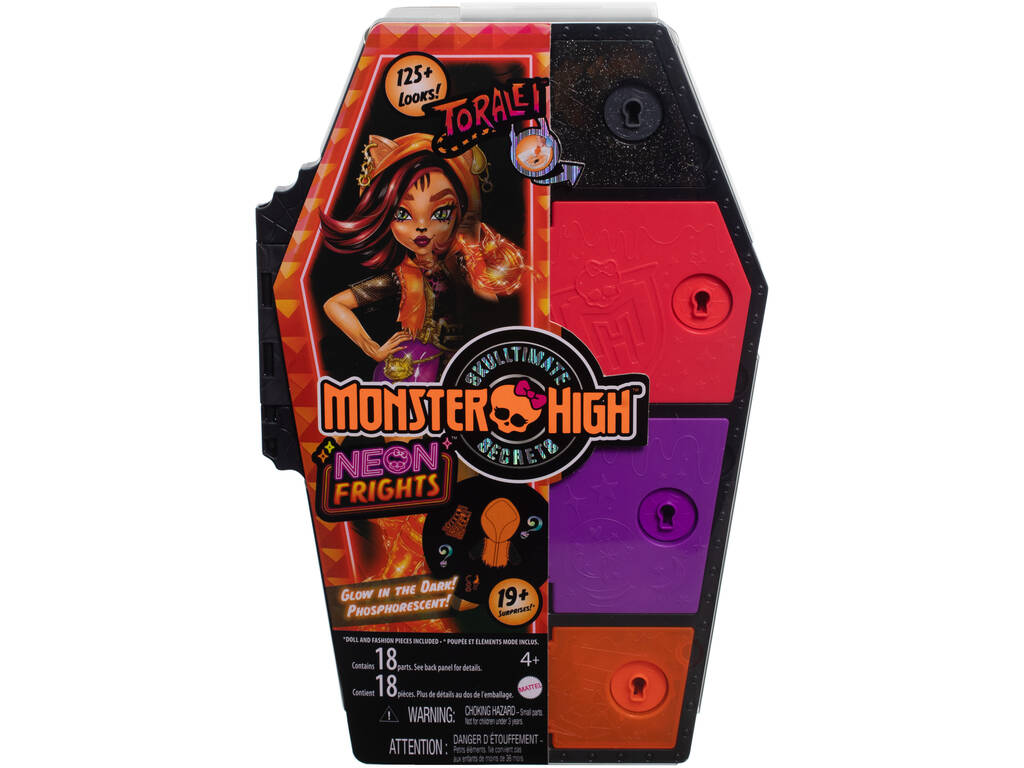 Monster High Skulltimate Secrets Neon Frights Muñeca Toralei Mattel HNF80