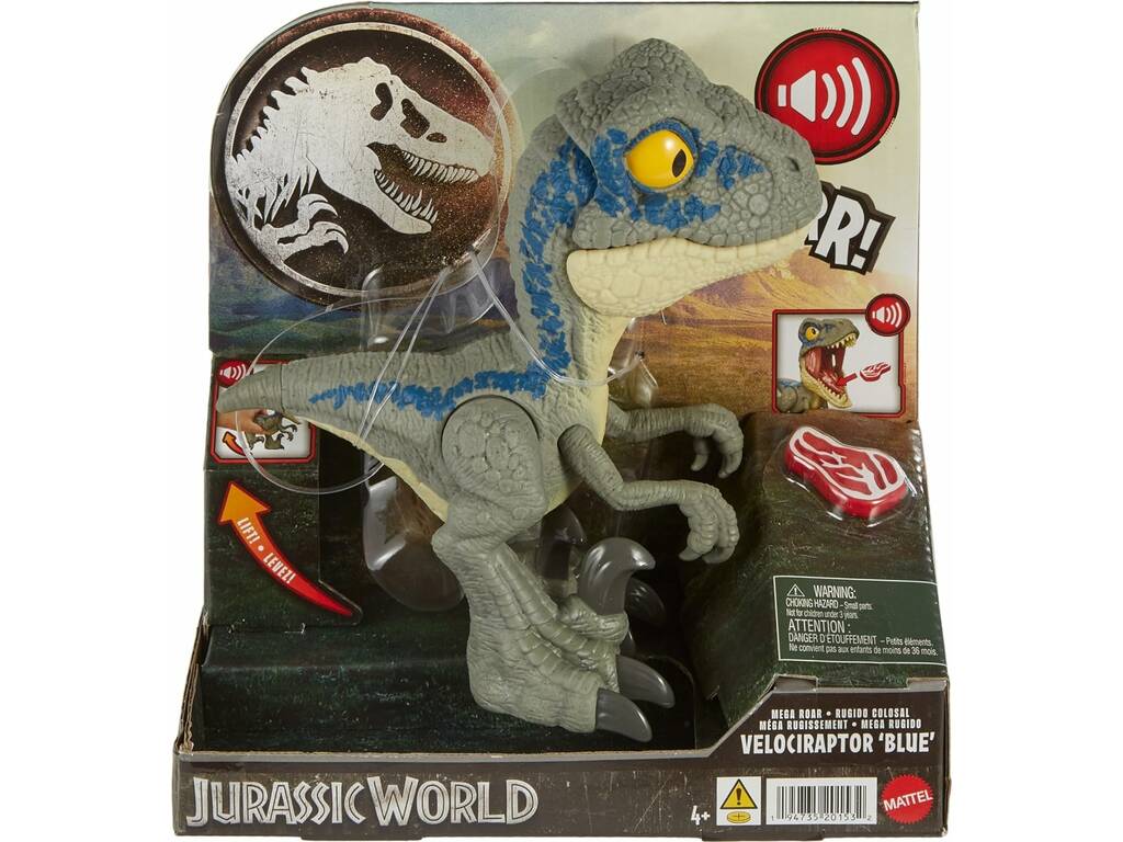 Jurassic World Mega Rugido Velociraptor Blue Mattel HVB44