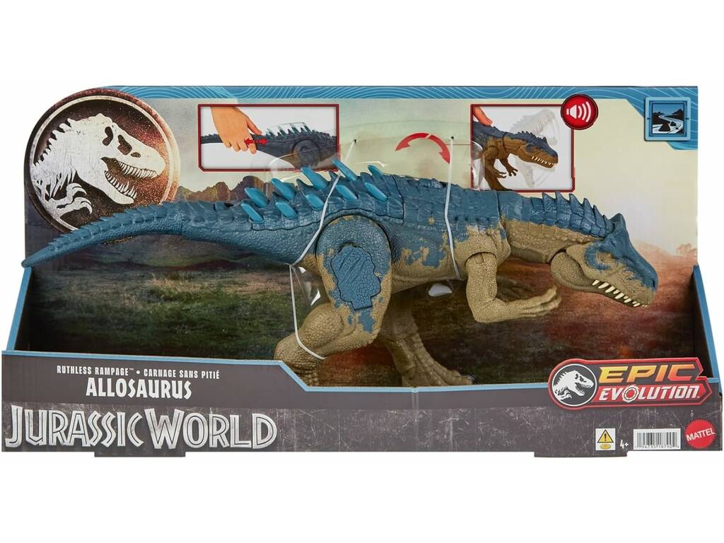 Jurassic World Epic Evolution Figura Allosauro con suoni Mattel HRX50