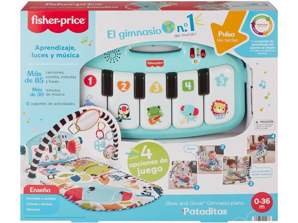 Fisher Price Ginásio Piano Pancadinhas com Luzes e Sons Mattel HWY54