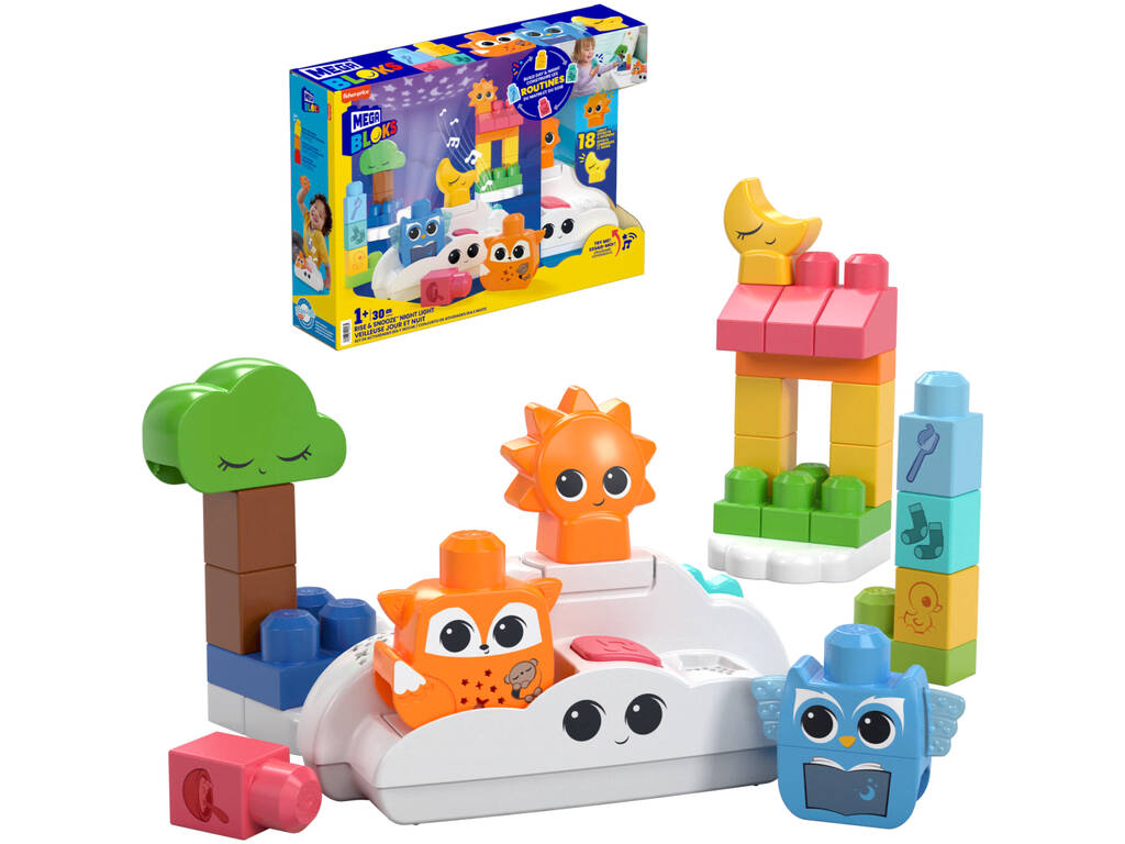 MegaBloks Set attività giorno e notte con luce Mattel HTH43