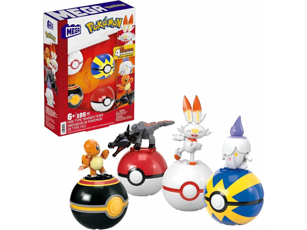 Pokémon Mega Equipo de Entrenador de Fuego Mattel HTJ06