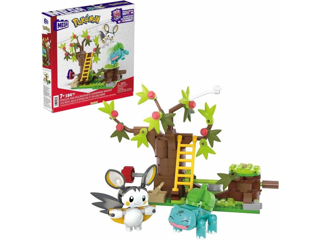 Pokémon Mega A Floresta Encantada de Emolga e Bulbasaur Mattel HTH69