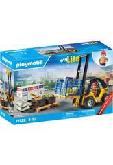 Playmobil My Life Chariot lvateur  fourche 71528