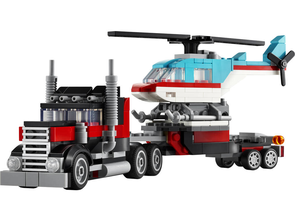 Lego Creator 3 in 1 Camion Piattaforma con Elicottero 31146