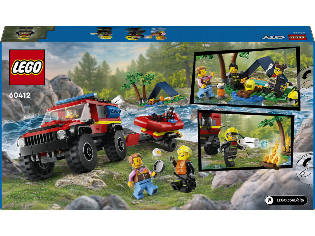 Lego City Caminhão de Bombeiros 4x4 com Barco de Resgate 60412