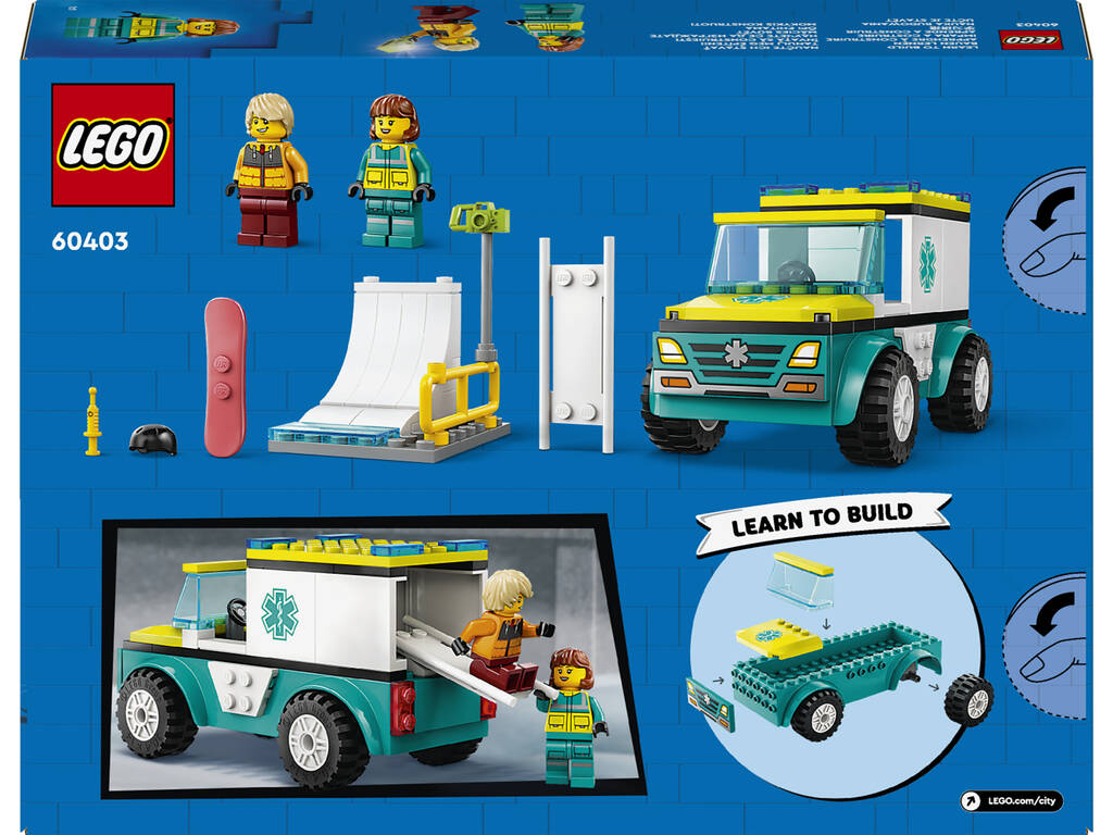 Lego City Ambulancia de Emergencias y Chico con Snowboard 60403