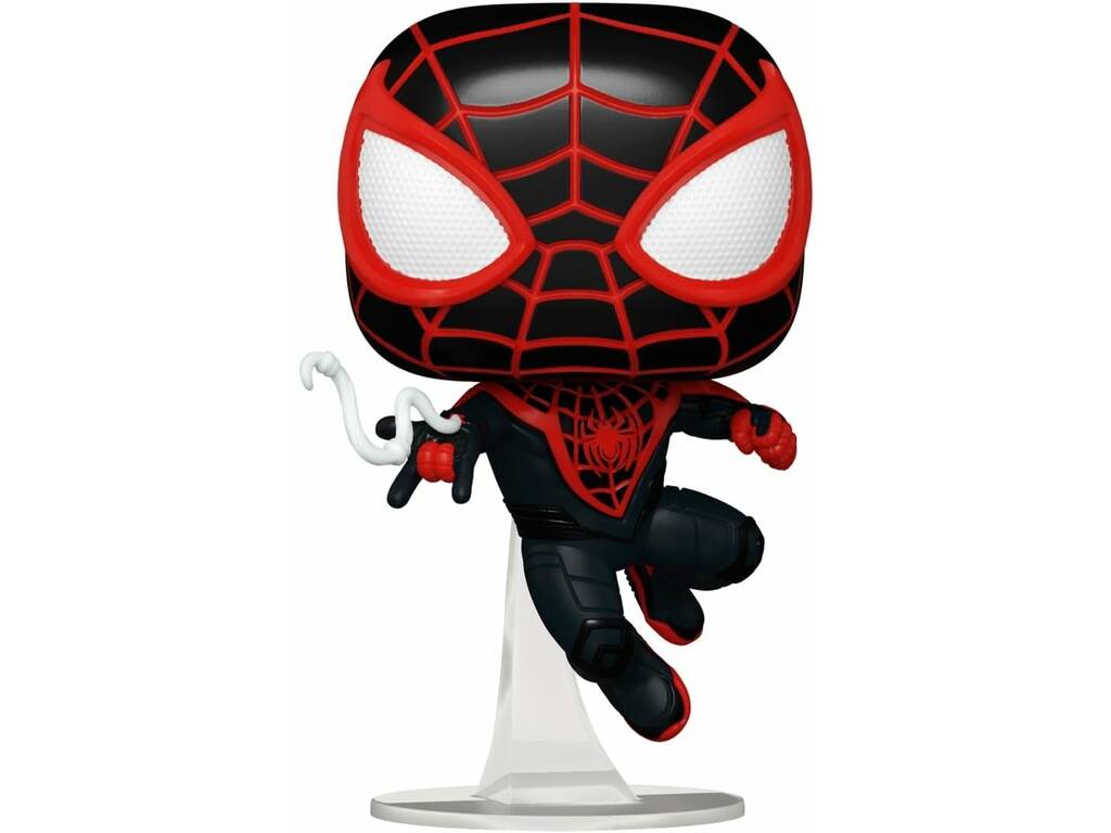 Funko Pop Marvel Spider-Man 2 Miles Morales Upgraded Suit with Swinging Head Figure 76108