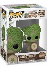 Funko Pop Marvel We Are Groot Figure Groot en Captain America avec la tête qui bouge 79515