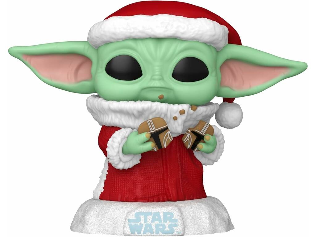 Funko Pop Star Wars Figura Grogu Navideño con Cabeza Oscilante y Galletas 80009