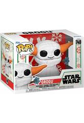 Funko Pop Star Wars Figura Grogu Mueco de Nieve con Cabeza Oscilante 80011