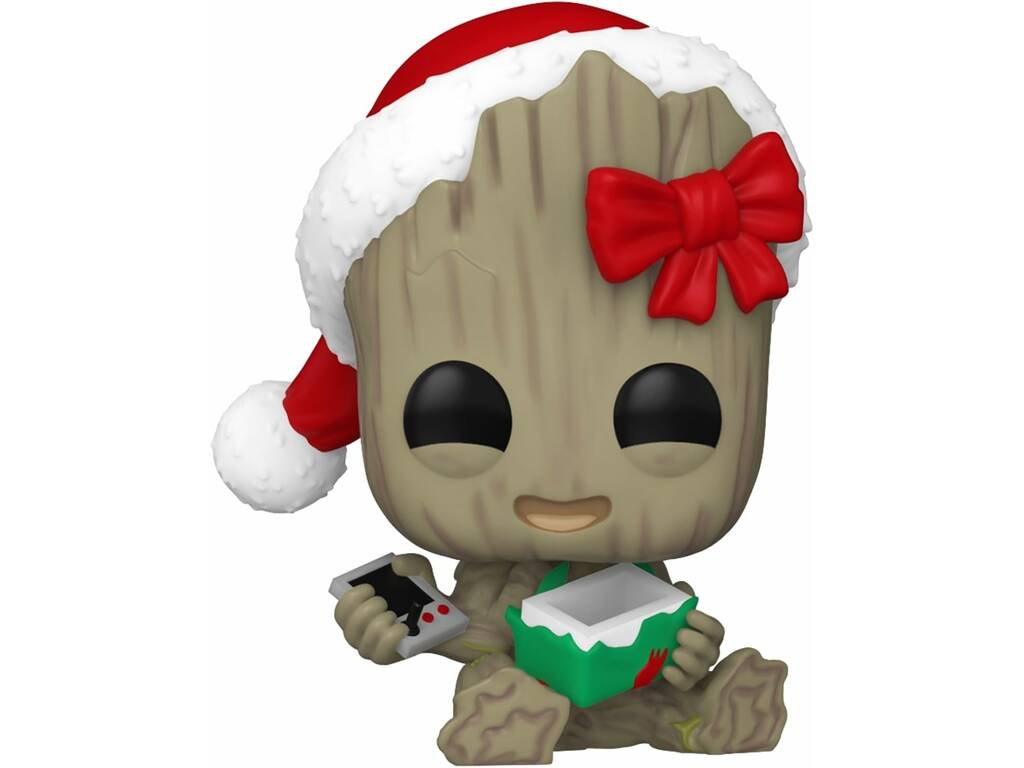 Funko Pop Marvel Figura Baby Groot Navideño con Cabeza Oscilante 80033