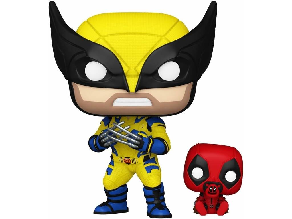 Funko Pop Deadpool & Wolverine Figura Wolverine com Babypool com Cabeça Oscilante 82382