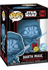 Funko Pop Star Wars Darkside Figura Darth Maul Brilhante no Escuro com Cabea Oscilante