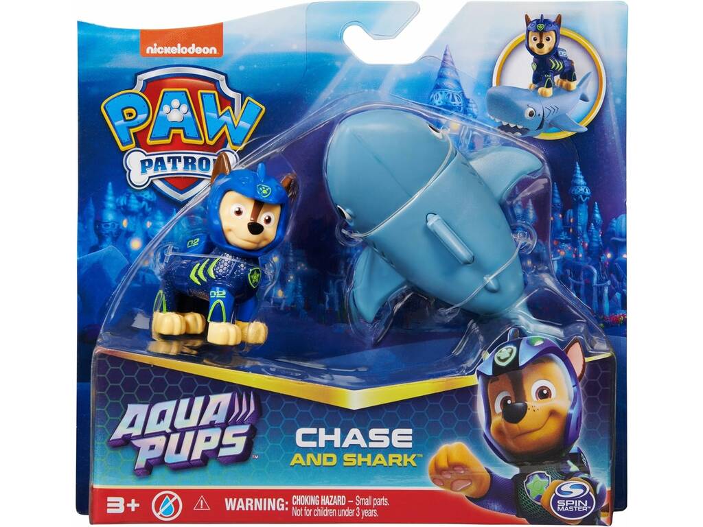 Patrulla Canina Aqua Pups Figura Chase y Tiburón Spin Master 6066149