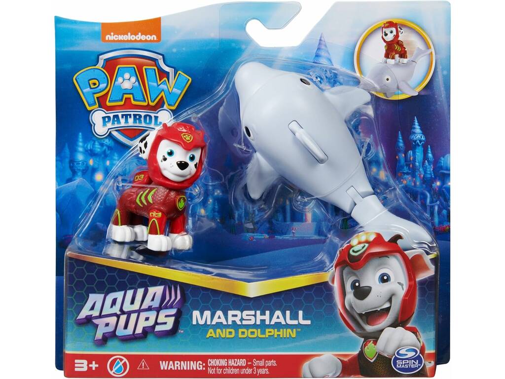 Paw Patrol Aqua Pups Figur Marshall und Delphin Spin Master 6066147